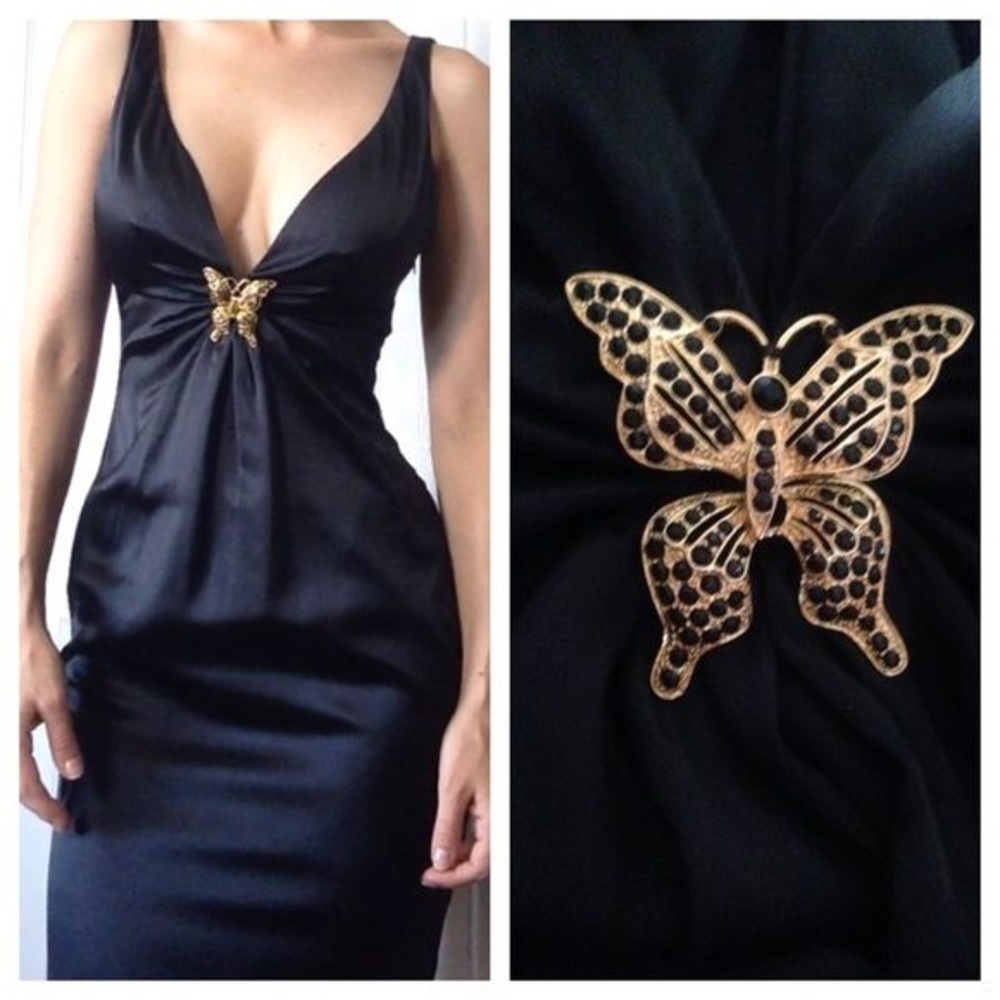 ~FINAL SALE~ Express silk plunging neck dress, 4
